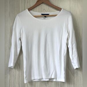 STRETCHY WHITE LONG SLEEVED BLOUSE-KENDRA SCOTT WOMAN BRAND SIZE M EUC